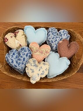 Handmade Hearts Stuffed Hearts Primitive Hearts Puffy Hearts Victorian Hearts